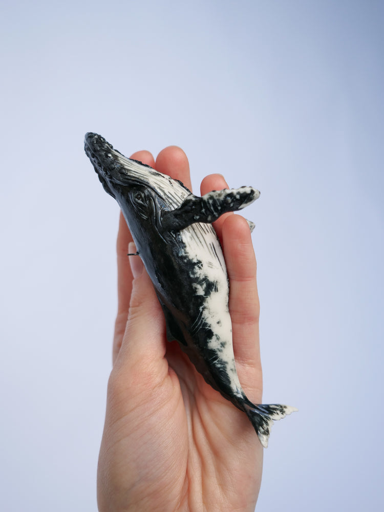 Whale Sammy: small, black & white, hanging