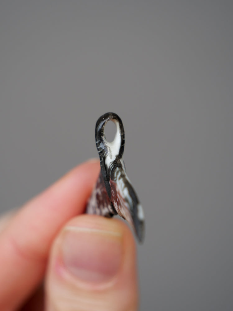 Porcelain whale tail pendants