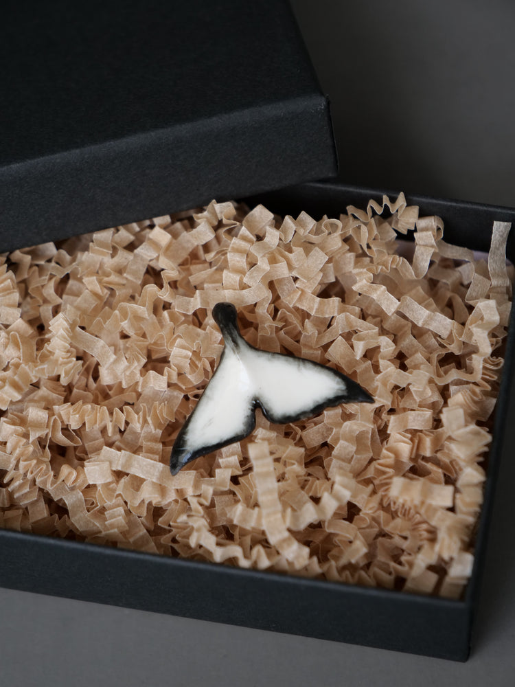 Porcelain whale tail pendants