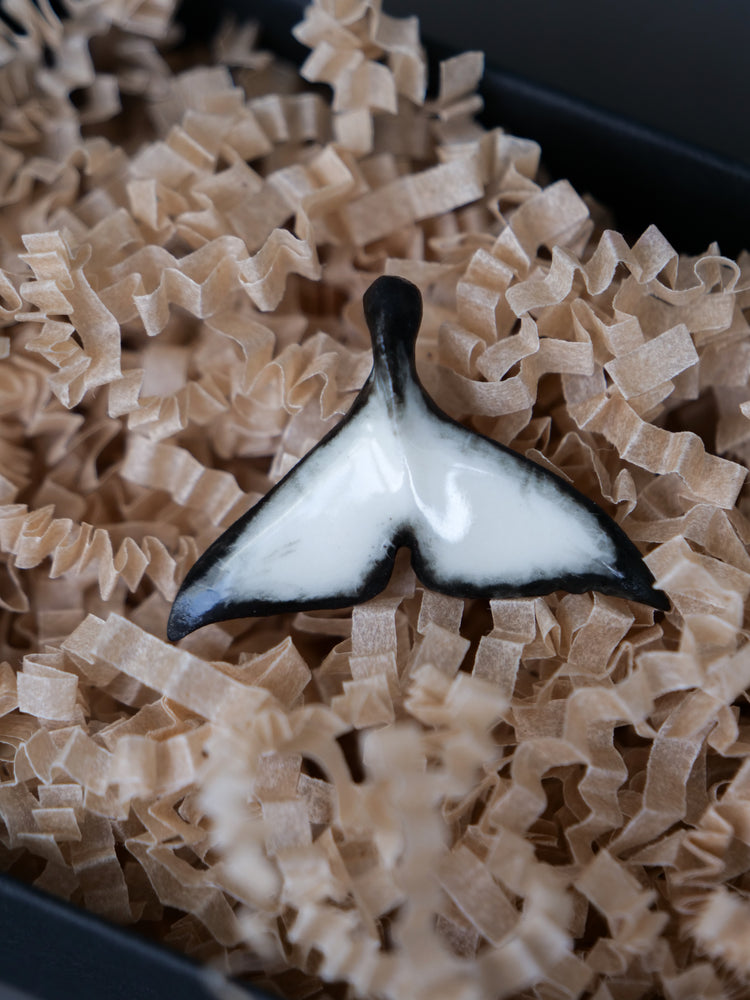 Porcelain whale tail pendants