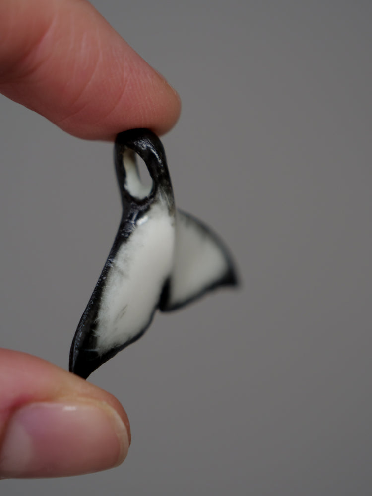 Porcelain whale tail pendants