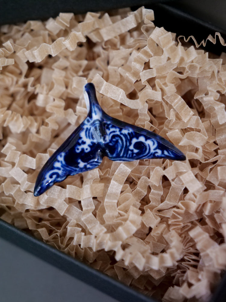 Porcelain whale tail pendants