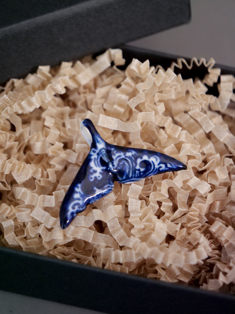 Porcelain whale tail pendants