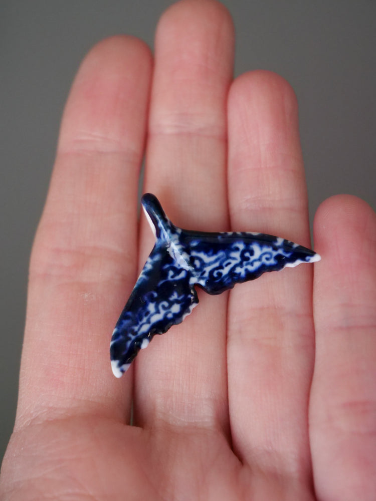 Porcelain whale tail pendants