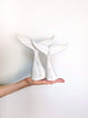 Whale tail for shelf, white ceramic undersea animal, handmade