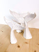 Whale tail for shelf, the small one from whales family, white ceramic undersea animal