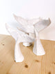 Whale tail for shelf, white ceramic undersea animal, handmade