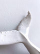 Whale tail for shelf, the small one from whales family, white ceramic undersea animal