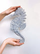 Ceramic sculpture seahorse, coastal style interior decor, wall art object, undersea animal, ocean life