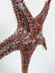 Starfish family made of ceramics mounted on wall, seaside creatures, coastal style stars
