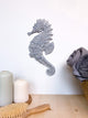 Ceramic sculpture seahorse, coastal style interior decor, wall art object, undersea animal, ocean life