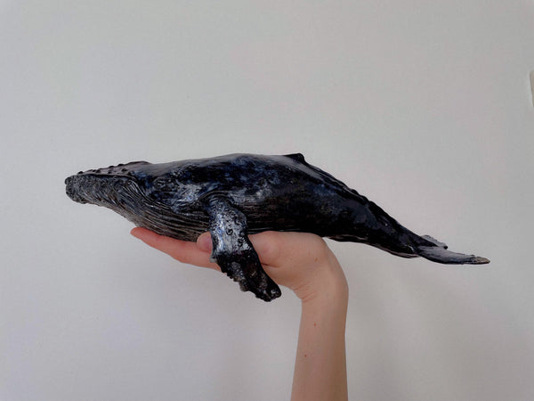Humpback whale made of ceramics.