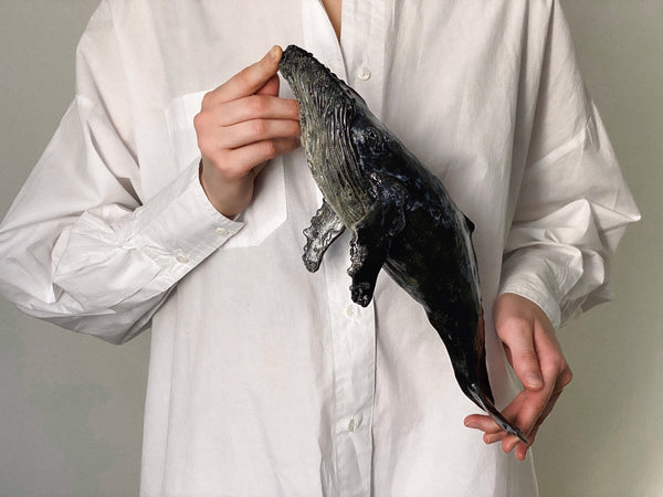 Humpback whale made of ceramics.