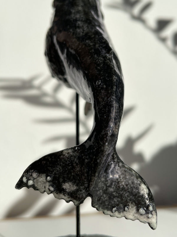 Humpback whale made of porcelain, ceramic whale