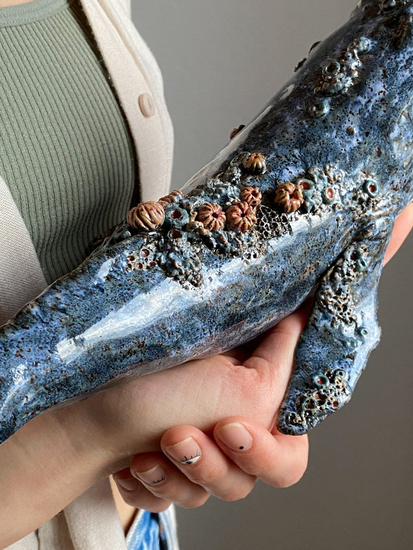 Humpback whale made of ceramics