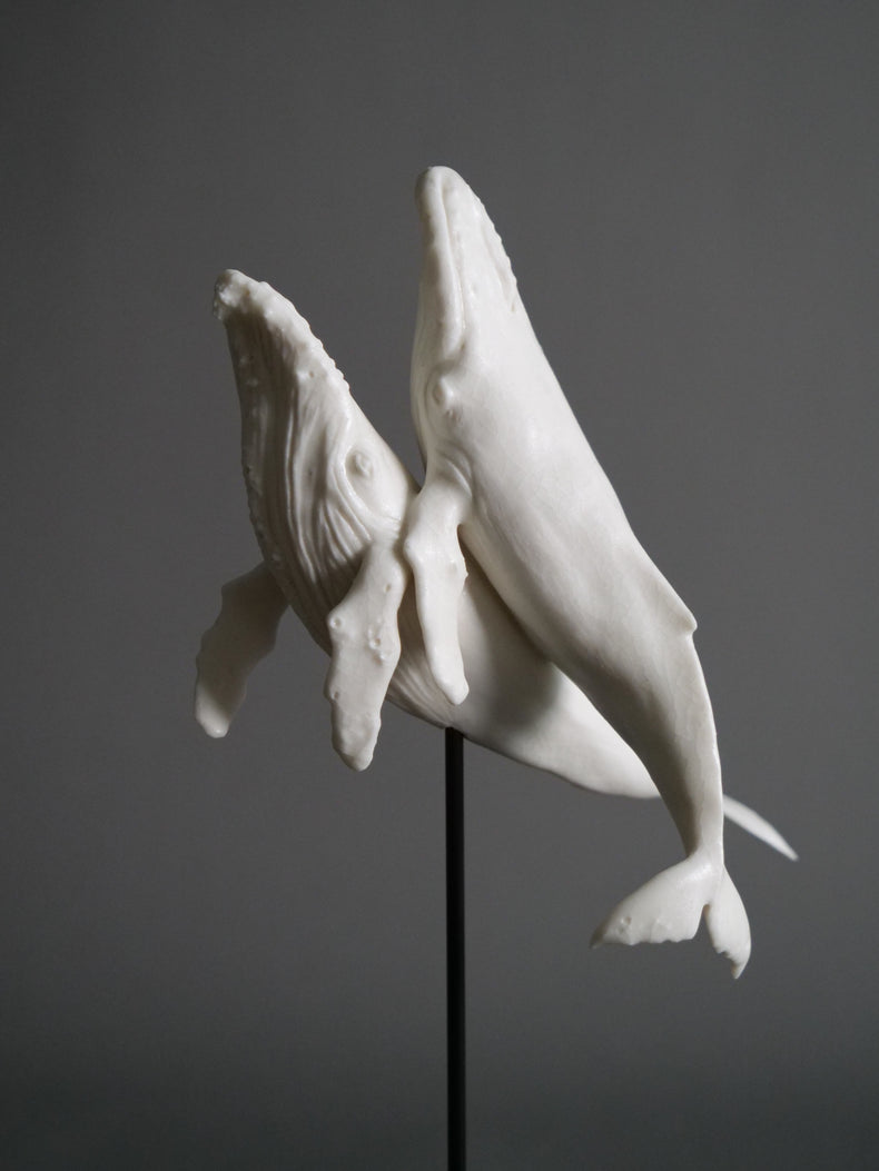 Dancing porcelain whales