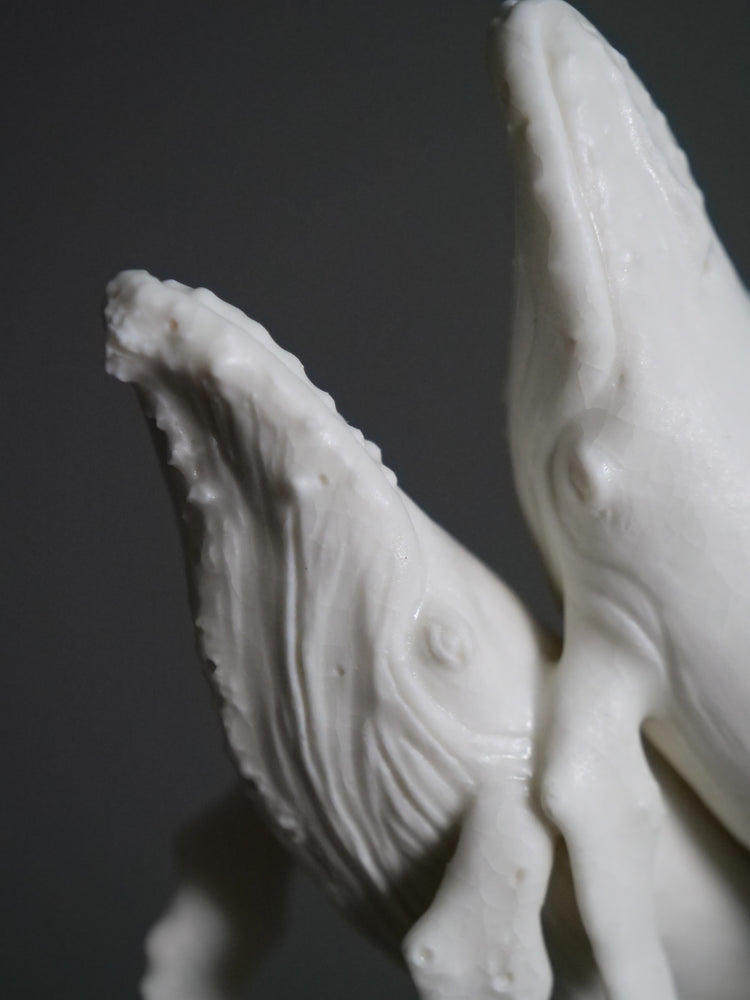 Dancing porcelain whales
