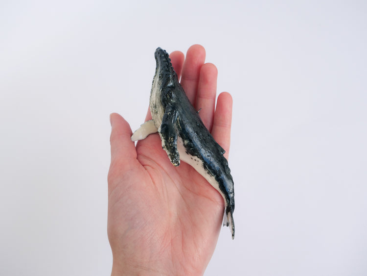 Whale Luna: small, dark blue & white, hanging