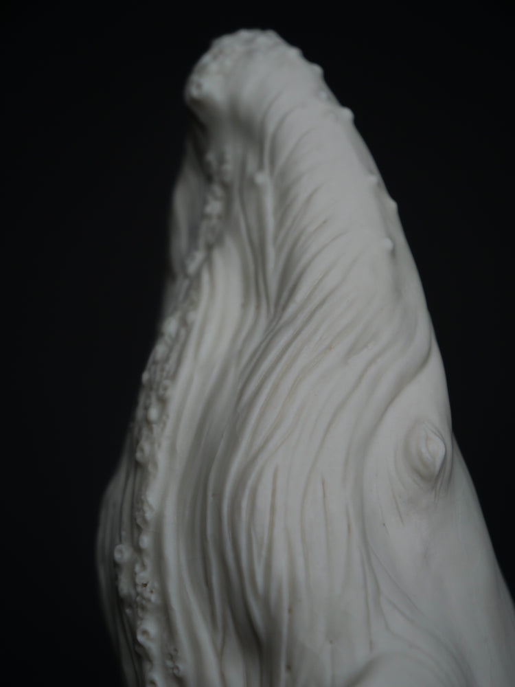 Whale David: porcelain, white matte, large