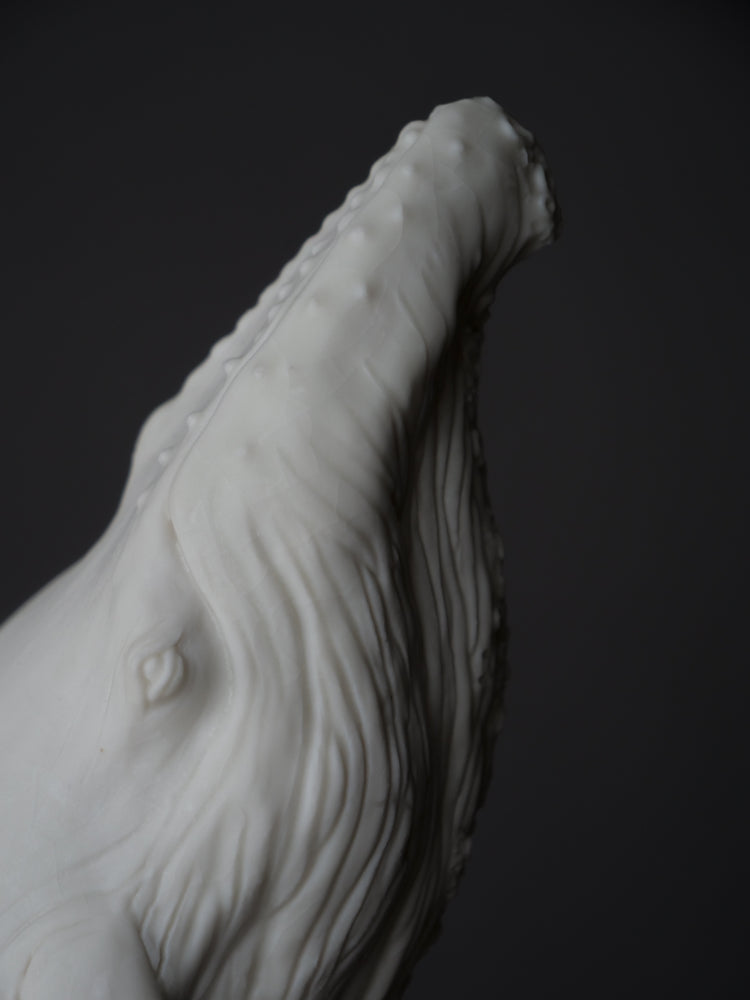 Whale David: porcelain, white matte, large