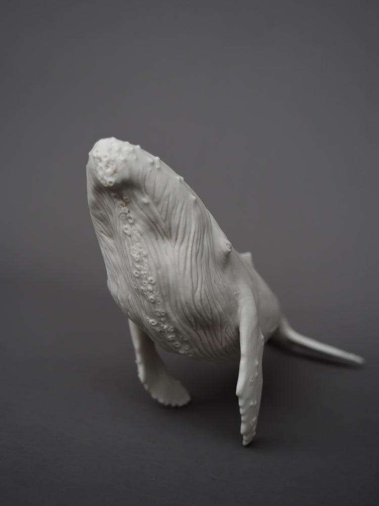 Whale David: porcelain, white matte, large