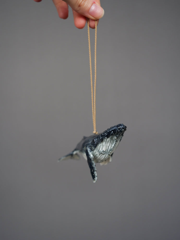 Whale Luna: small, dark blue & white, hanging