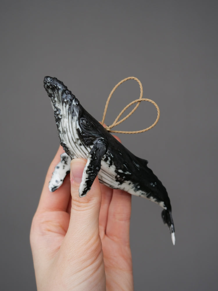 Whale Sammy: small, black & white, hanging
