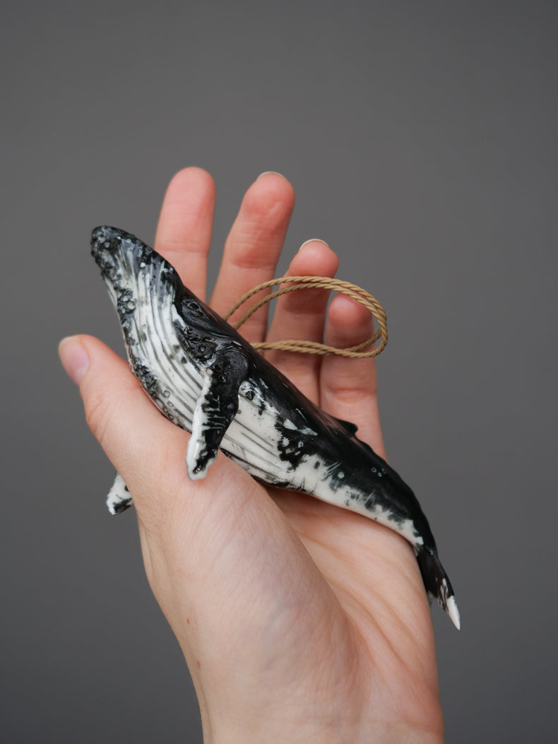 Whale Sammy: small, black & white, hanging