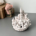 Castle night light, ceramics, with garland for kids room, magic fortress on cliff, lamp warm light, hogwarts interior decor, nightlight