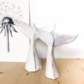 Whale tail for shelf, white ceramic undersea animal, handmade