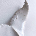 Whale tail for shelf, the small one from whales family, white ceramic undersea animal