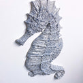 Ceramic sculpture seahorse, coastal style interior decor, wall art object, undersea animal, ocean life