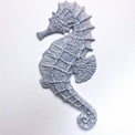 Ceramic sculpture seahorse, coastal style interior decor, wall art object, undersea animal, ocean life