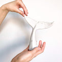 Whale tail for shelf, the small one from whales family, white ceramic undersea animal