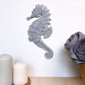 Ceramic sculpture seahorse, coastal style interior decor, wall art object, undersea animal, ocean life