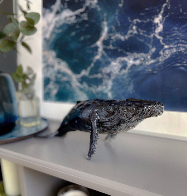 Humpback whale made of ceramics.