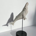 Ceramic sculpture “Albino humpback whale”, porcelain whale miniature