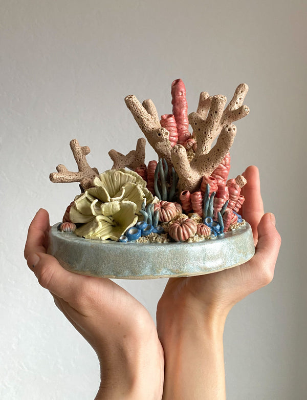 Colorful corals made of ceramics