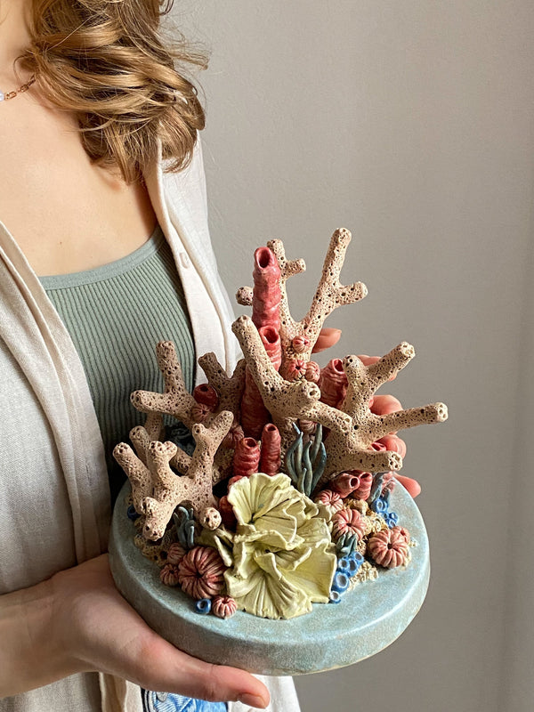 Colorful corals made of ceramics