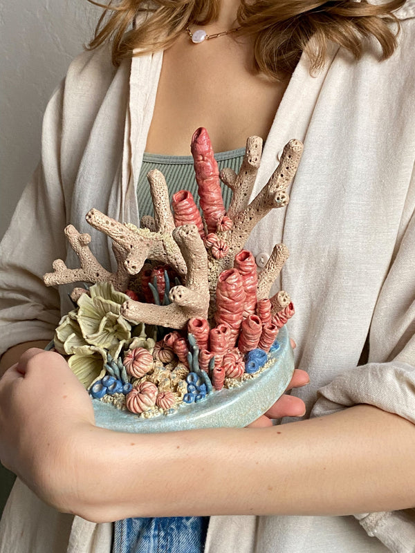 Colorful corals made of ceramics