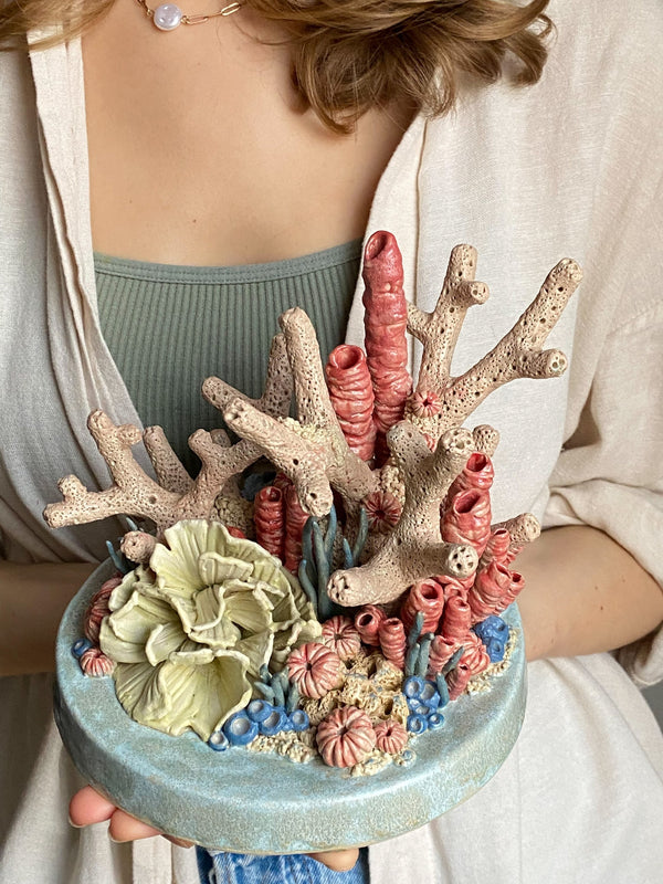 Colorful corals made of ceramics